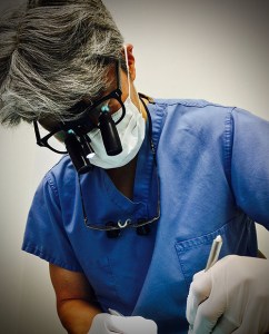 Dr. Goto working at the office